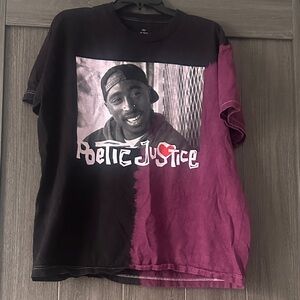Euc vintage Tupac Poetic Justice two toned Graphic T-Shirt  size 1x